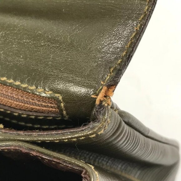 FENDI Hand Bag vintage Bag 2WAY Crossbody Shoulder Bag Leather khaki - Picture 3 of 16